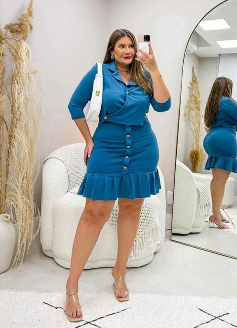 CONJUNTO SAIA AZUL PLUS SIZE-5510