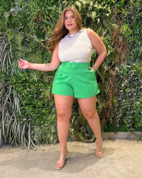 SHORTS ALFAIATARIA COM CINTO PLUS SIZE-1730