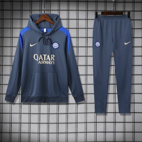 Conjunto Agasalho Treino Inter de Milão 2023/2024 Com Capuz Adidas Masculino
