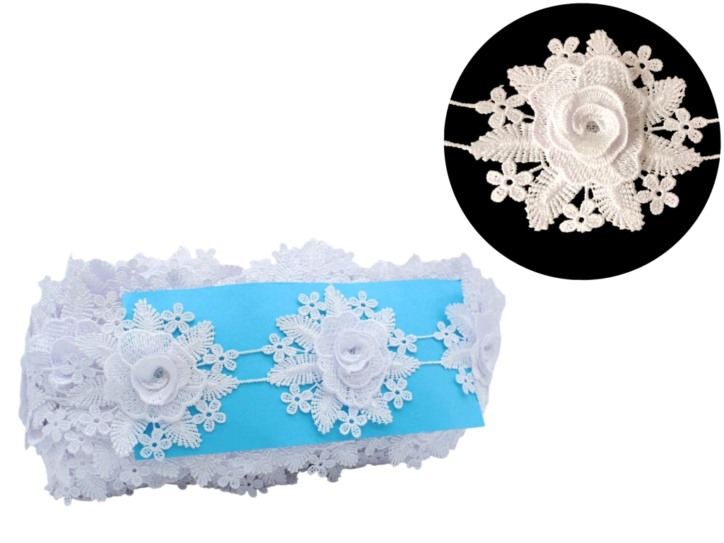 Renda Guipir 3d3 - Larg: 8,50cm - Branca - 13,70 Mts