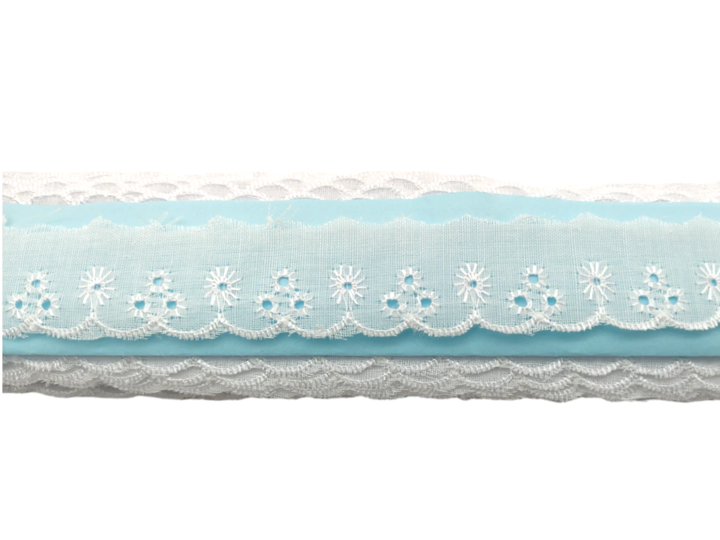 Bordado Inglês BI-61 - Larg: 2,5cm - Branca - 13,7mts