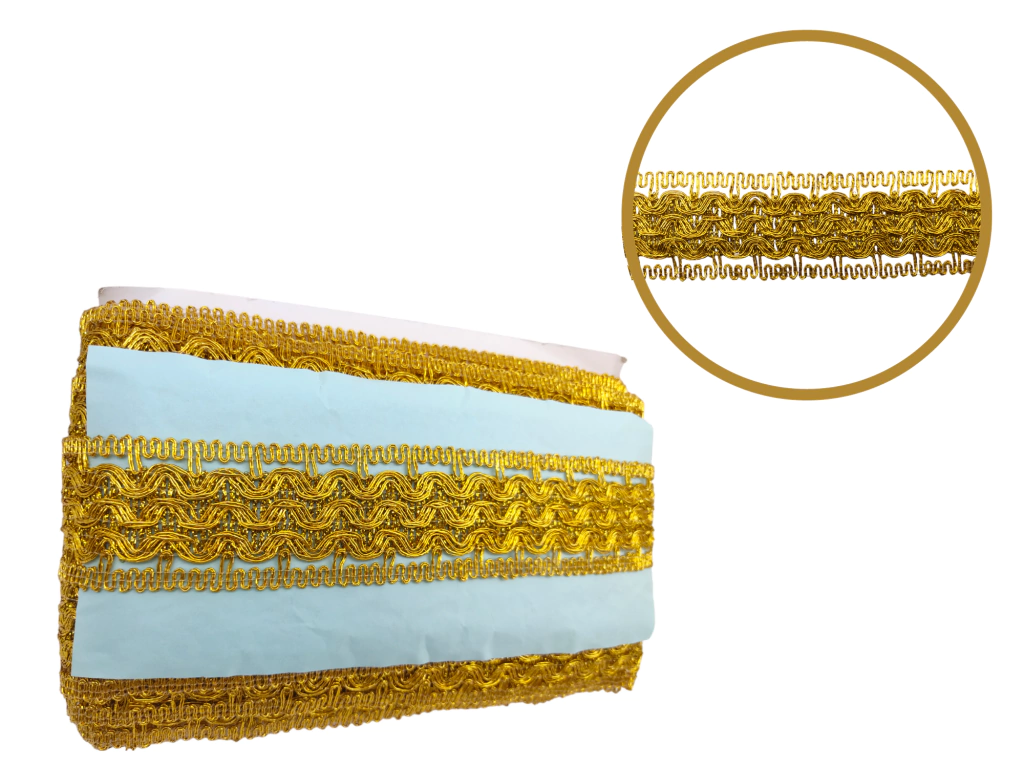 Fita Galão Passamanaria Gal-96 Dourado Larg.4,5cm Comp:20mt
