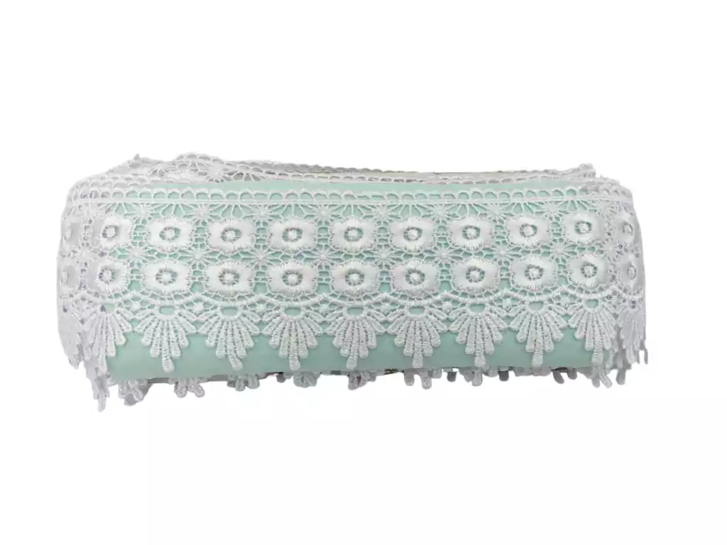 Renda Guipir SA427 - Larg: 9,0cm - Branco - rolo 13,70 Mts