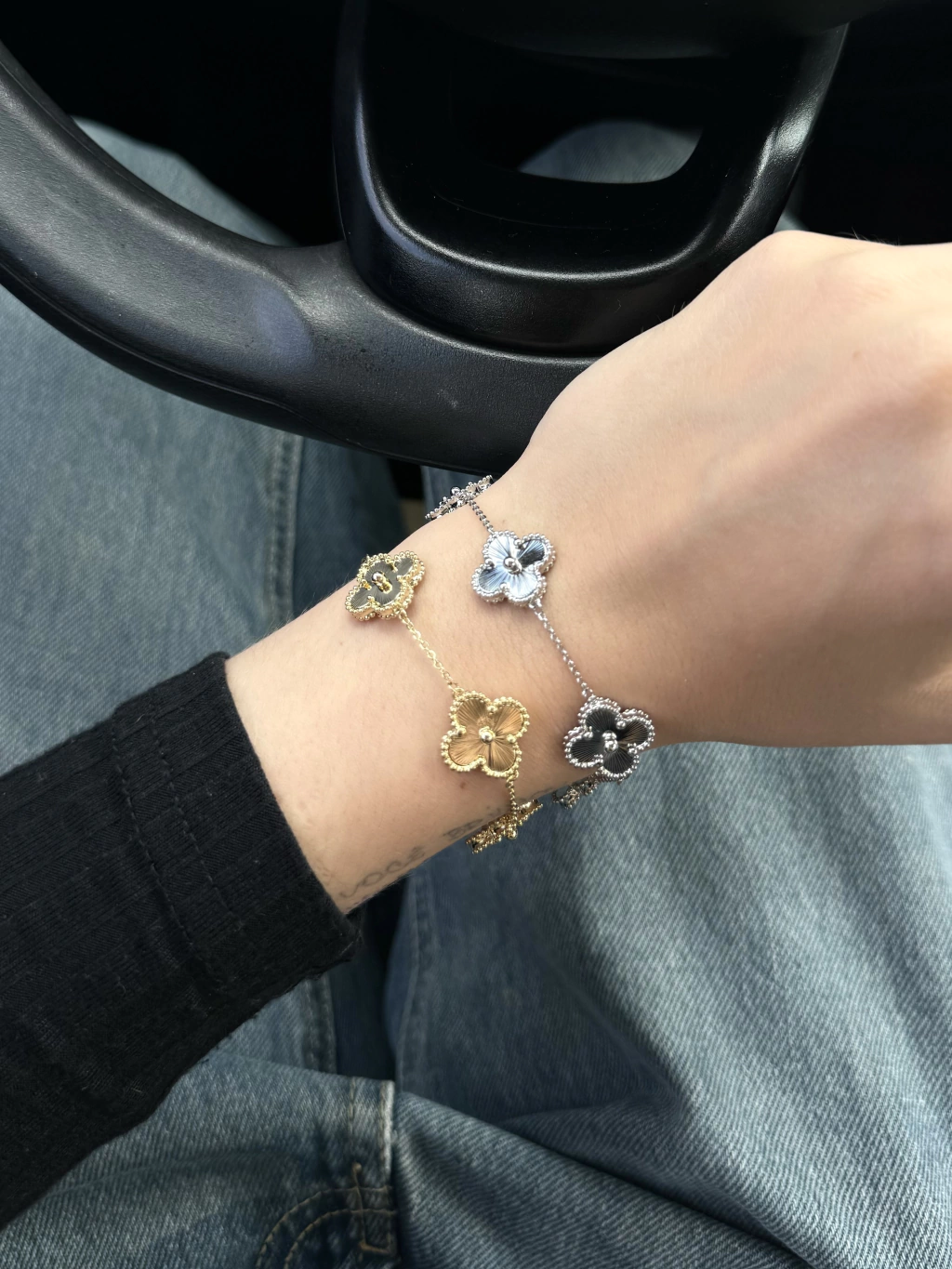 Pulseira Trevos Ródio M