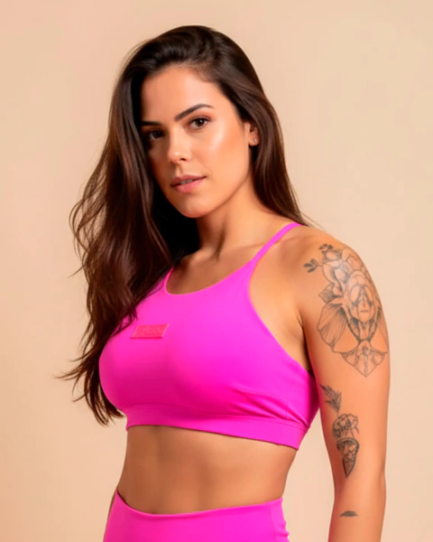 Top com Decote Alto e Alças Cruzadas Lumus – Pink - comprar online