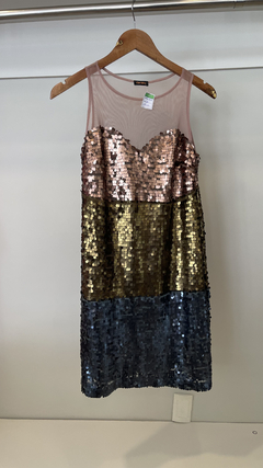 Vestido de paetê Checklist (Tam 36)