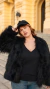 Imagem do Casaco Maria - Pelo Alto Preto Plus Size
