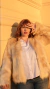 Casaco Maria - Pelo Alto Bege Plus Size - comprar online