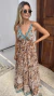Vestido Boho Chic Solstice Marrom e Turquesa - loja online