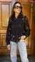Camisa Renda Rosas Preta