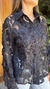 Camisa Renda Rosas Preta - loja online
