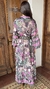 Vestido Boho Chic Seda Rosa e Verde Escuro Bohemian - loja online