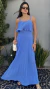 Vestido Plissado Azul na internet