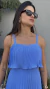 Vestido Plissado Azul - Loja Online de Roupas | Maria Vai Com a Moda