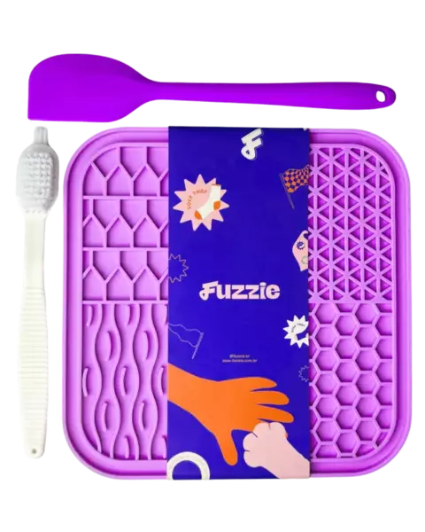 KIT TAPETE DE LAMBER COM ESPÁTULA + ESCOVINHA FUZZIE - ROXO - comprar online