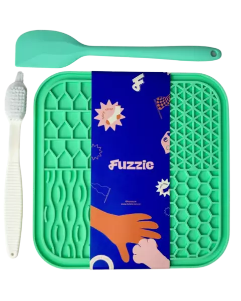 KIT TAPETE DE LAMBER COM ESPÁTULA + ESCOVINHA FUZZIE - VERDE - comprar online