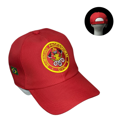 BONÉ BOMBEIRO CIVIL - VERMELHO
