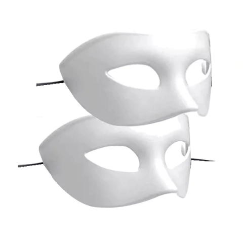 Antifaz Plastico Rigido Blanco x 1u