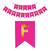 Banderin Liso Feliz Cumpleaños Fucsia Letras Doradas