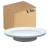 Bandeja Con Pie Redonda Plastica Blanca 26cm x 5u.