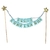 Cake Topper Guirnalda Feliz Cumpleaños y Estrellas Celeste