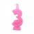 Vela Numero DORYPLAST con Gibre Rosa - Cotifan Cotillon