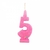 Vela Numero DORYPLAST con Gibre Rosa - Cotifan Cotillon