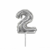 Globo Metalizado Numero Torta Plateado 7" 17cm - Cotifan Cotillon