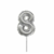 Globo Metalizado Numero Torta Plateado 7" 17cm - Cotifan Cotillon