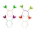 Vincha Fluo Resorte Mariposas x 4u. MOLDINPLAST