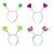 Vincha Fluo Resorte Figura Surtida x 4u. MOLDINPLAST