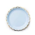 Plato Polipapel Celeste Pastel Ondas Doradas x 8u.