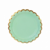 Plato Polipapel Verde Pastel Ondas Doradas x 8u.