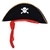 Gorro Pirata Terciopelo Negro Calavera Blanca Con Cinta Roja