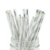 Sorbetes de Polipapel Metal Rayado Plateado y Blanco x 20u.