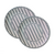 Plato Carton Redondo Rayado Grande Plateado y Blanco x 8u.
