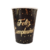 Vaso Polipapel Feliz Cumpleaños Negro con Stamping Dorado x 8u.