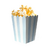Pochoclero Pop Corn Celeste Pastel y Blanco x 10u.