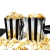 Pop Corn Rayas Negro y Plata x 8u.