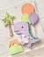 Cake Topper Porcelana Dino Pedro Lila Pastel