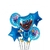Set 9 Globos Metalizado y Latex Huggy Wuggy Celeste