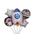 Set 5 Globos Metalizado Nave Espacial