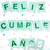 Banderin Feliz Cumple Agua Marina Stamping Verde