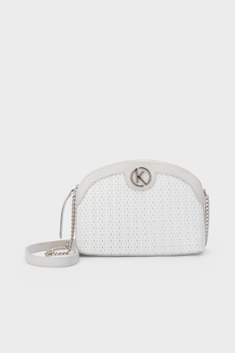 Bolsa Tiracolo Branca em Couro Pequena