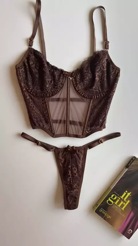 CORSET FLORA (TAM P, M E G) - MARROM - comprar online