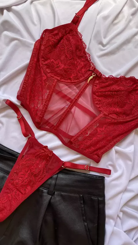 CORSET FLORA (TAM P) - VERMELHO - comprar online