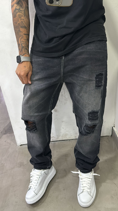 Jean mom gris