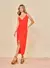VESTIDO FENDA LATERAL EM LINHO - OPEN - loja online