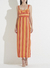 Vestido Listrado Longo Forum