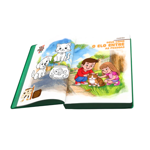 Café com Deus Pai Kids: tempo de crescer + Entre cores (brochura) + estojo de lápis de cor - CAFÉ COM DEUS PAI